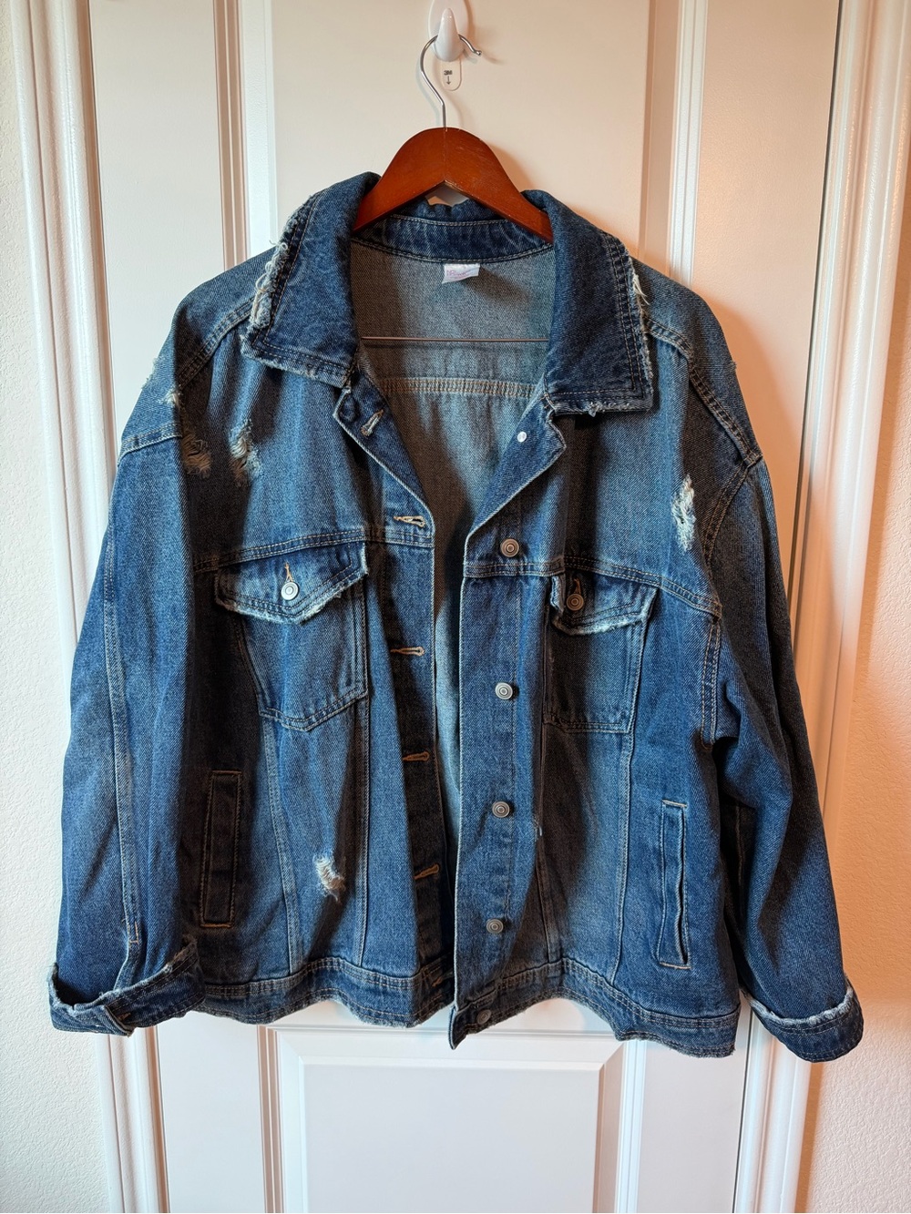 ⚡️NWOT Distressed Oversized Denim Jacket